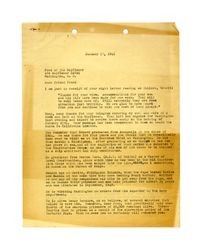 Letter from Isidore B. Dockweiler to Fred of the Mayflower, January 17, 1946