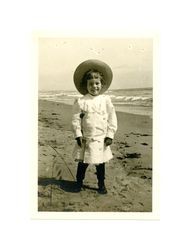 A child at the beach in Los Angeles, circa 1900s