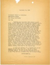 Henry I. Dockweiler letter to Lieutenant Edward V. Dockweiler, 1938 September 23