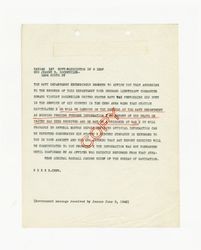 Letter from Navy Department to Jeanne B. Dockweiler, June 9, 1942