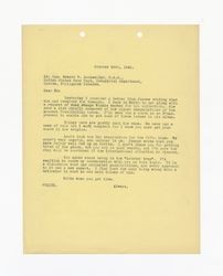 Letter from Frederick Charles Dockweiler to Edward Vincent Dockweiler, October 25, 1941