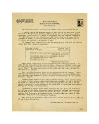 Information pertaining to methods of communicating with prisoners of war, Navy Department, Bureau of Naval Personnel, Washington, D.C