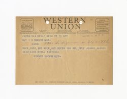 Telegram from Edward Vincent Dockweiler to Isidore B. Dockweiler, March 13, 1942