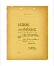 Letter from J. C. Humphreys to Edward Stone Stevens, July 14, 1942