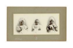 Mary Dockweiler as a baby, triptych, circa 1895