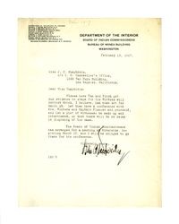 Letter from Isidore B. Dockweiler to J. C. Humphreys, February 13, 1917