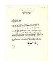 Letter from Mark A. Thoreson to Frederick C. Dockweiler, February 18, 1952