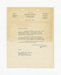 Letter from Joseph Scott to Isidore B. Dockweiler, March 9, 1942