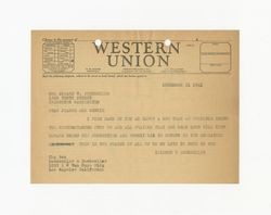 Telegram from Isidore B. Dockweiler to Jeanne Dockweiler, December 31, 1941