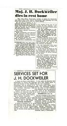 Newspaper clippings about John Henry Dockweiler and his funeral service, December 22, 1941