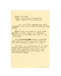 Memorandum from Jeanne Dockweiler, September 13, 1945