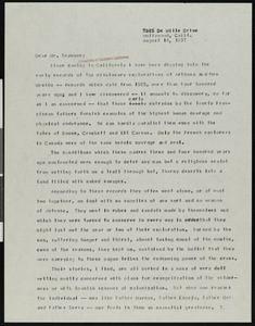 Hamlin Garland, letter, 1937-08-14, to George Steele Seymour