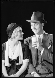 Couple with glass of milk, Southern California, 1931