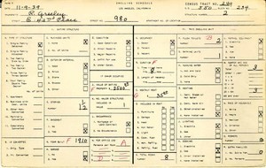 WPA household census for 980 E 42ND, Los Angeles