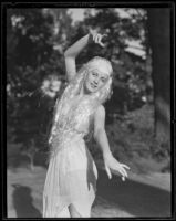 Donna Jeanne Lewis, dancing in the reenactment of "Romance of Centinela Springs", Los Angeles, 1935