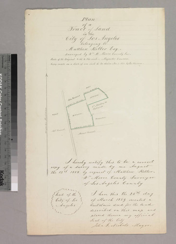 Plan of a Tract of Land.; Matthew Keller, Esq