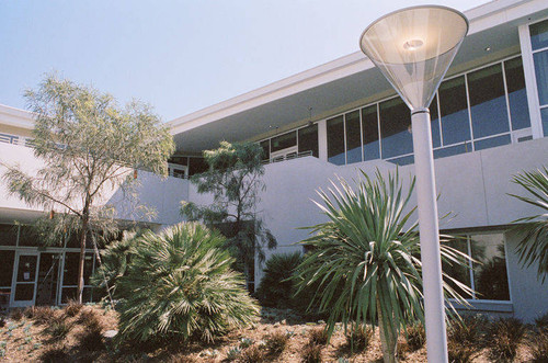 Courtyard lamp at the new Main Library designed by Architects Moore, Ruble, Yudell opened at 601 Santa Monica Blvd., January 7, 2006