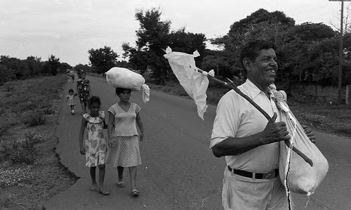 People walking on a road, Nicaragua, 1979