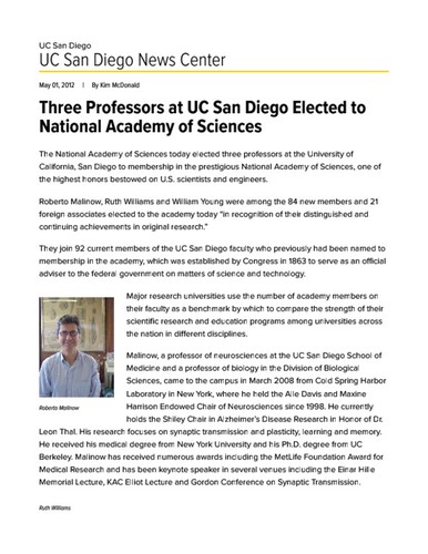 Three Professors at UC San Diego Elected to National Academy of Sciences