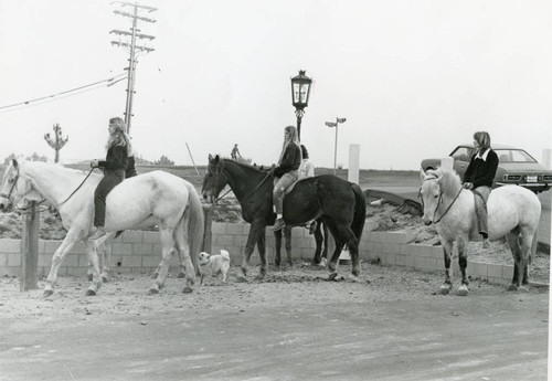 Students on horseback in Malibu, circa 1980
