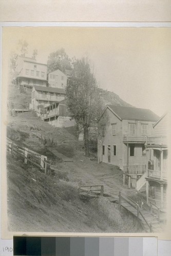 Greenwich Street between Sansome and Montgomery, on Telegraph Hill. Ca. 1900