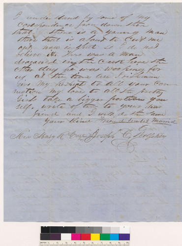 Letter to Mary from Joseph C. Wolfskill