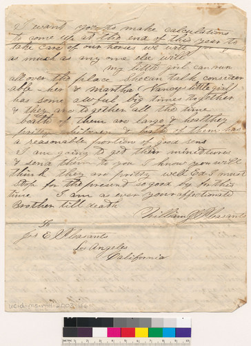 Letter to J.E. from William J. Pleasants