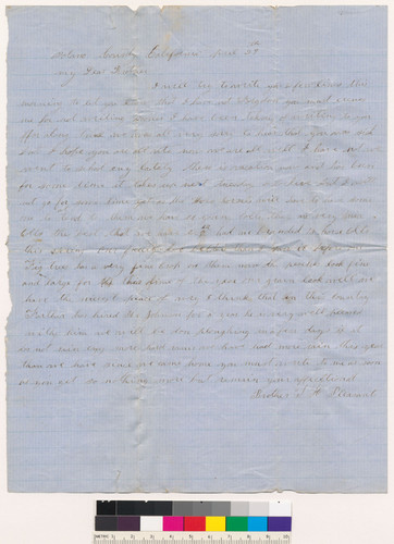 Letter to J.E. from Harvey Pleasants