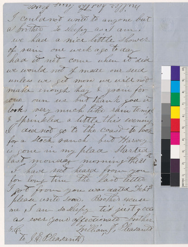 Letter to J.E. from William J. Pleasants