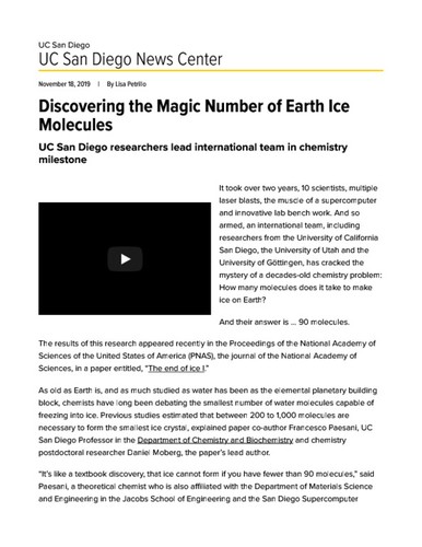 Discovering the Magic Number of Earth Ice Molecules