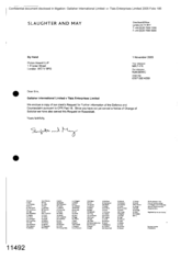[Letter from Slaughter and May to Picton Howell LLP regarding Gallaher International Limited Tlais Enterprises Limited]