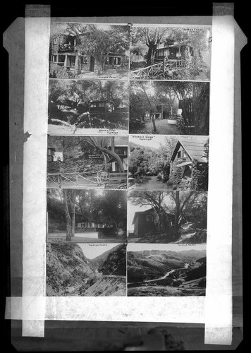 Ten views of Kneen's Kamp and Topanga Canyon, Topanga, circa 1918-1930