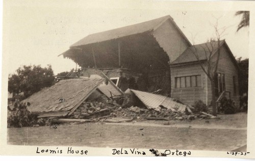Santa Barbara 1925 Earthquake damage - De La Vina Street