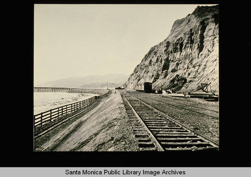 Railroad line to the Long Wharf freight pier built by the Southern Pacific Railroad Company in 1893