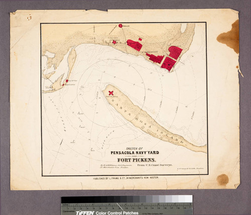 Sketch of Pensacola Navy Yard and Fort Pickens. From U.S. coast surveys