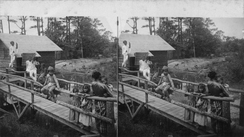 Scene in Mori Village. Philippine Concession. Jamestown Exposition. Virginia
