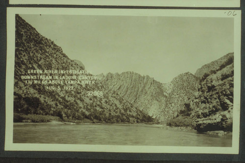 Green River Investigation: Downstream in Ladore Canyon, 1 1/2 Miles above Yampa River