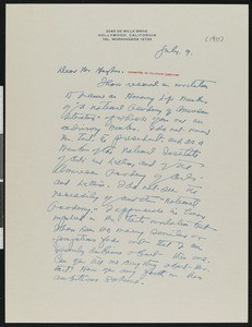 Hamlin Garland, letter, 1933-07-09, to Rupert Hughes