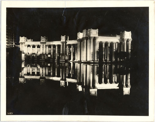 [Reflection of Colonnades in Lagoon at night]