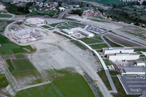 Slide of aerial view of campus