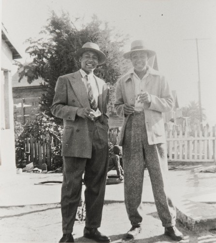 Bedford and Forrest Pinkard at home, 405 East Second St., Oxnard : 1947 ; Bedford Pinkard later became the first African-American elected official in the tri-counties with his election to Oxnard Union High School District Board in 1973