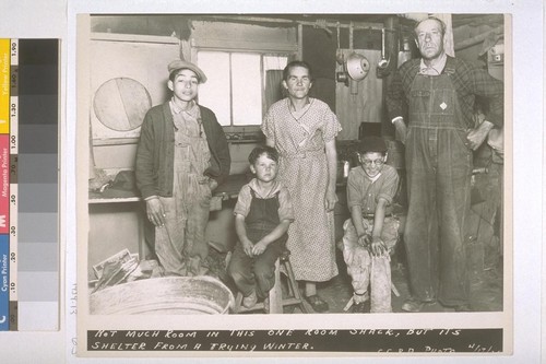 Not much room in this one room shack, but its shelter from a trying winter. S.E.R.A. Photo, 4/17/35