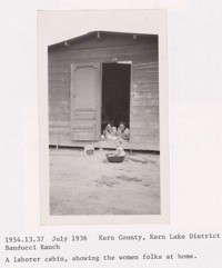 July, 1936, Kern County, Kern Lake District. Banducci Ranch. A laborer ...
