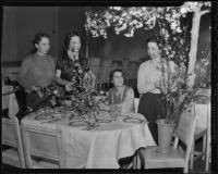 Friday Morning Club Juniors members arrange flowers, 1936