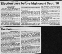 Election case before high court Sept. 10