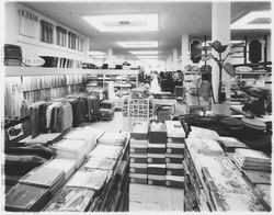 Linens department at Rosenberg's Department Store, Santa Rosa, California, 1966