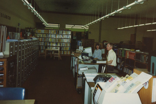 Reference desk and Reference area at the Santa Ana Public Library at 26 Civic Center Plaza on April 1990