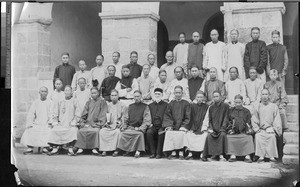 Rev. Charles Hartwell with Chinese preachers and booksellers, Fujian, China, ca. 1900