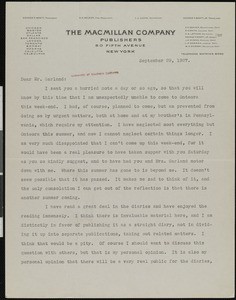 Harold Strong Latham, letter, 1927-09-29, to Hamlin Garland