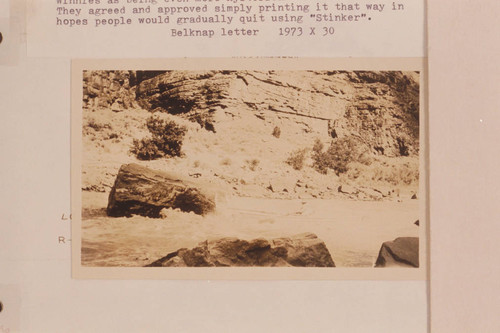 USGS boat in what may be a double exposure at Loper or Backus Rapid at head of Ladore